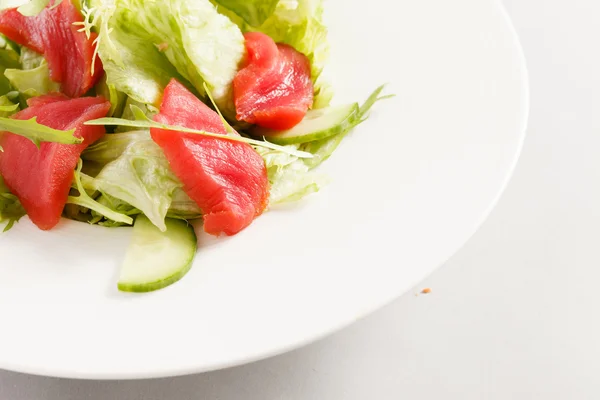 Salad with tuna on plate — Stock Photo, Image