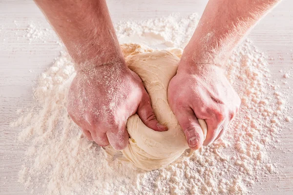 Chef making bread — Stock Photo, Image