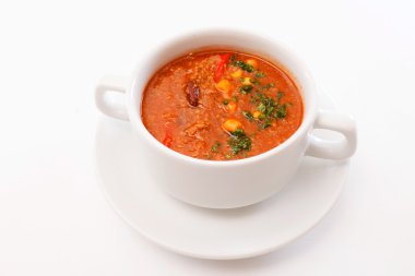 beyaz izole domates çorbası