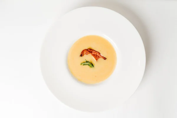 Cream soup in plate — Stock Photo, Image