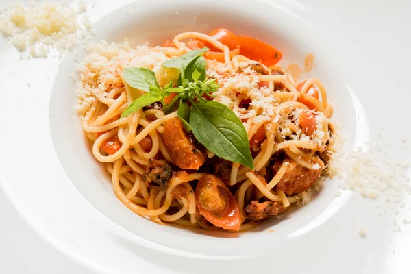 Pastas italianas en plato — Foto de Stock