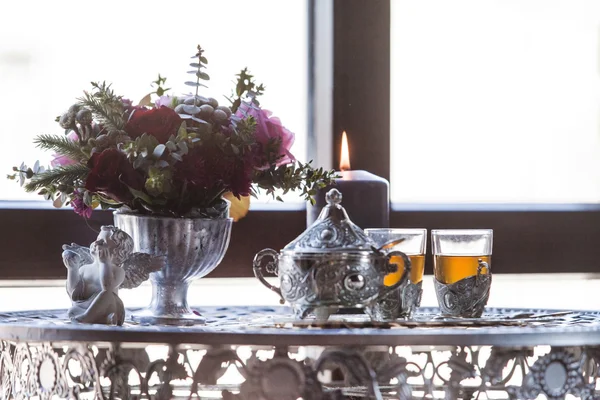 Délicieux petit déjeuner romantique — Photo