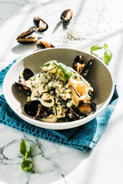 Midye lezzetli risotto