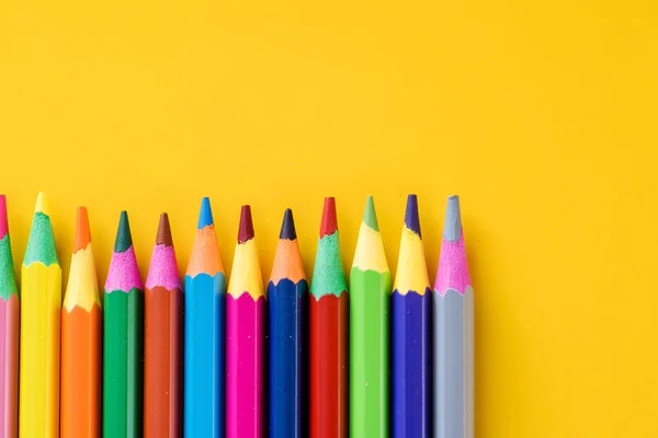 Color pencils in row — Stock Photo, Image