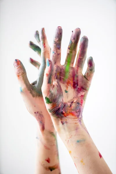 Two hands of painter — Stock Photo, Image