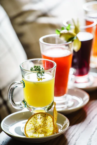 Winter drinks in glasses — Stock Photo, Image