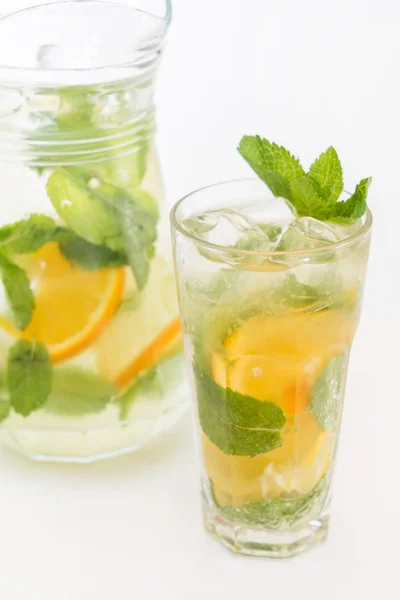 Summer lemonade on white — Stock Photo, Image