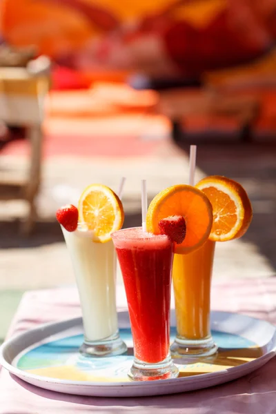 Fresh juice in glasses — Stock Photo, Image