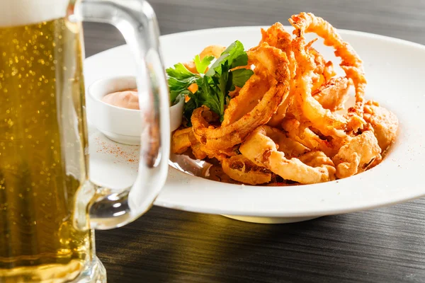 Onion rings on  plate — Stock Photo, Image