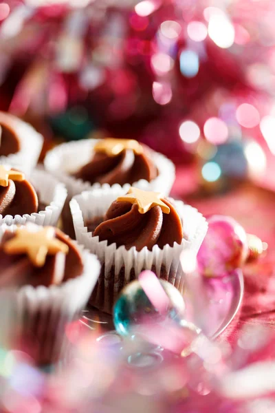Natal cupcakes decorados — Fotografia de Stock