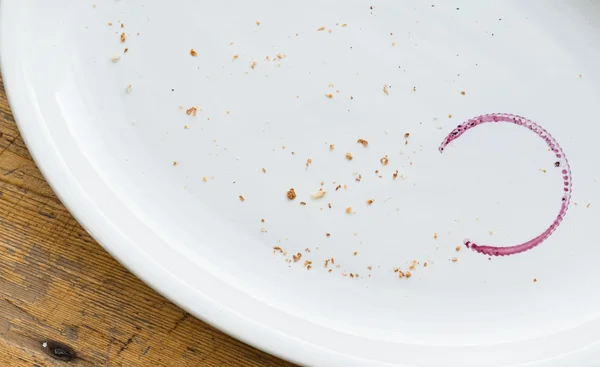 Plate with wine stain — Stock Photo, Image