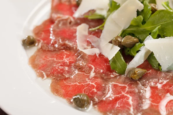 Meat Carpaccio with Parmesan — Stock Photo, Image