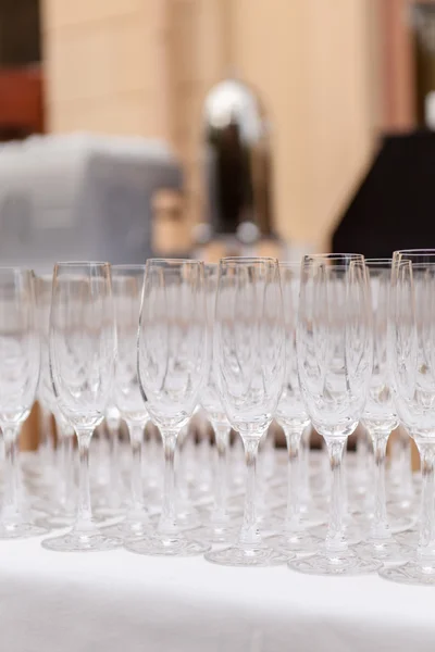 Empty champagne glasses — Stock Photo, Image