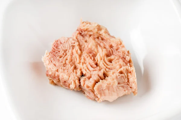 Tuna fish in white plate — Stock Photo, Image