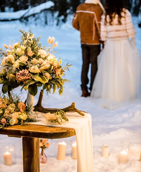 Украшение для зимней свадьбы — стоковое фото