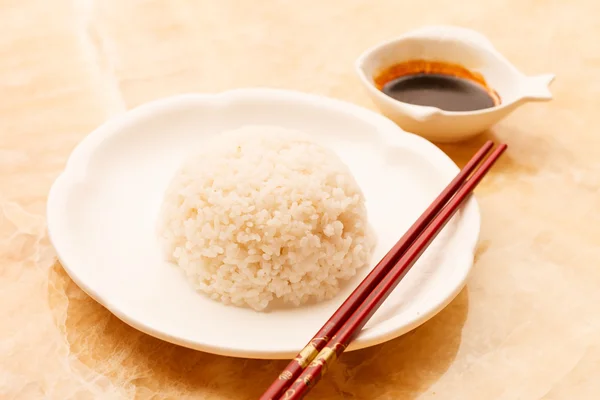 Nasi dengan saus sou — Stok Foto