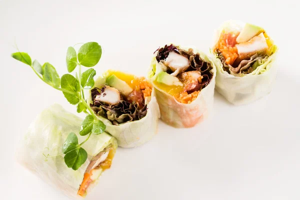 Spring rolls on white — Stock Photo, Image