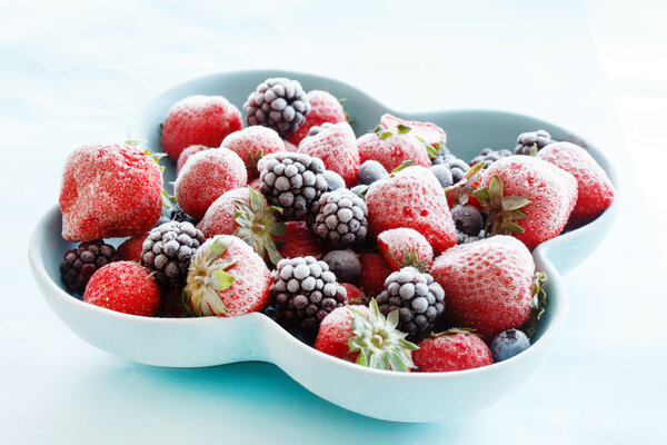 frozen berries in plate