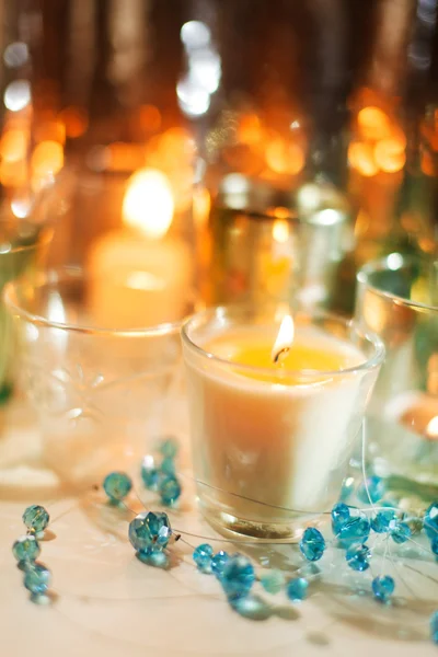 White Christmas Candles — Stock Photo, Image