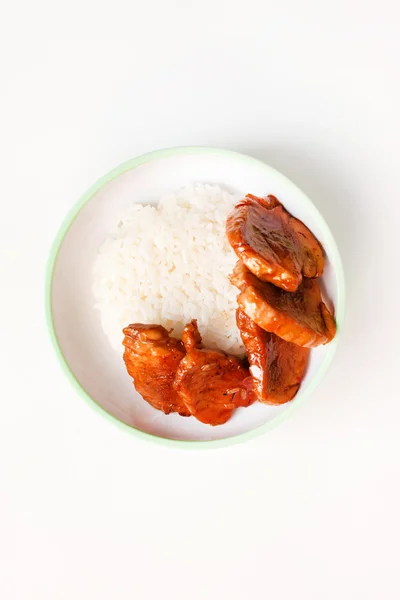 White rice with meat — Stock Photo, Image