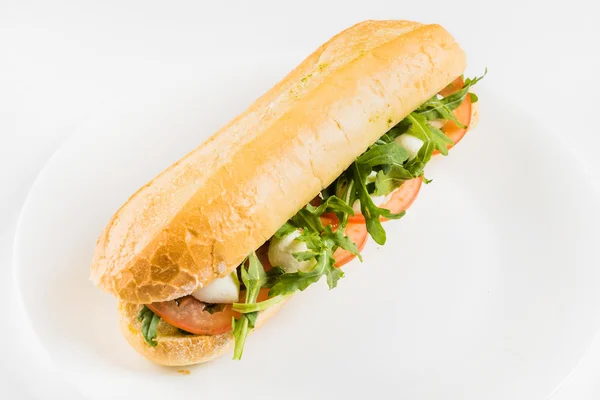 Tasty baguette sandwich — Stock Photo, Image