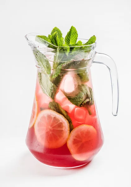 Fresh lemonade in jar — Stock Photo, Image