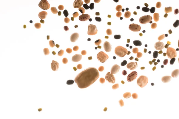 Mix of beans on white — Stock Photo, Image