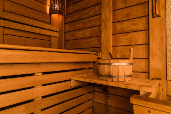 Intérieur du sauna en bois — Photo