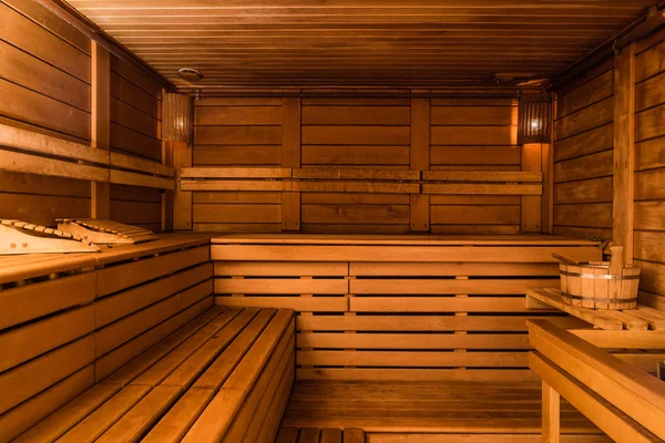 Ahşap sauna iç — Stok fotoğraf