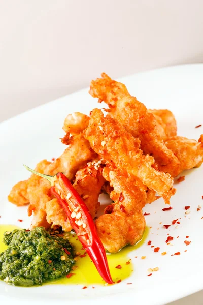 Tempura chicken on plate — Stock Photo, Image