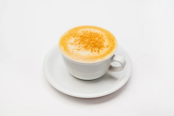 Cuf von Cappucino auf dem weißen — Stockfoto