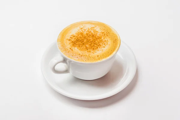 CUF i cappucino på vita — Stockfoto