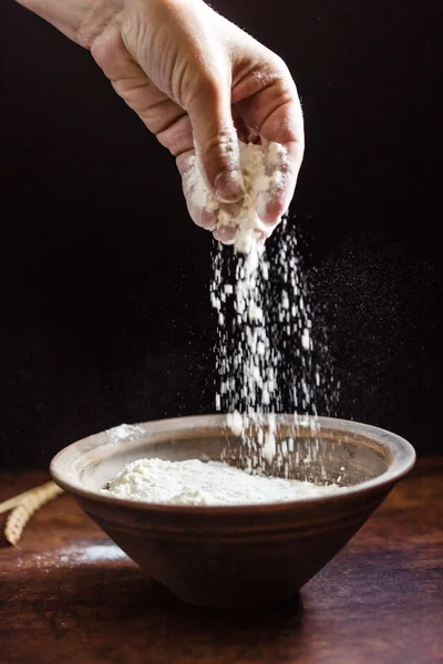 黒のスペルト小麦の粉 — ストック写真