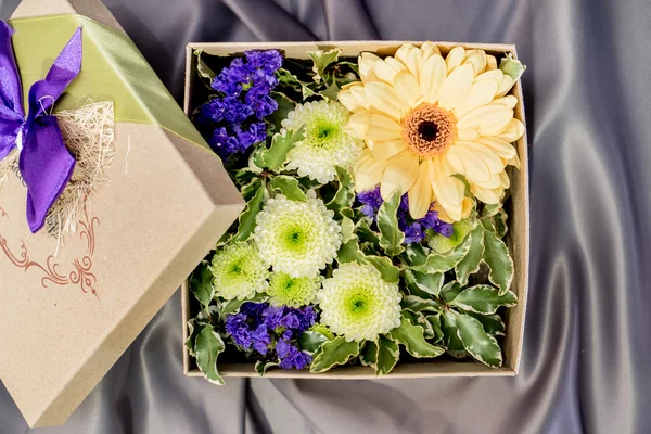 flowers in gift box