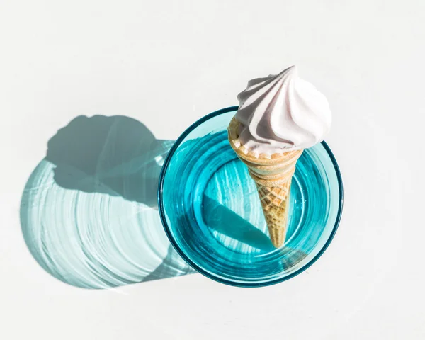 Ice cream cone in glass — Stock Photo, Image
