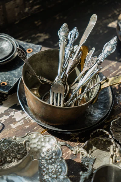 stock image vintage forks and spoons