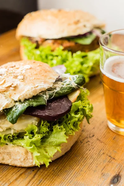 Hamburger vegano fatto in casa sano — Foto Stock