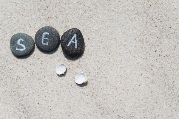 stones on sand background