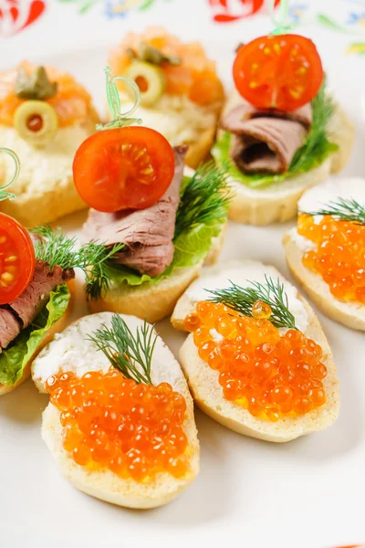 Antipasto impostato sul piatto — Foto Stock