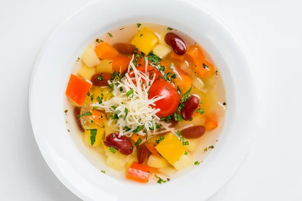 Sopa de verduras en el plato — Foto de Stock