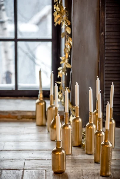 Candele bianche di Natale — Foto Stock