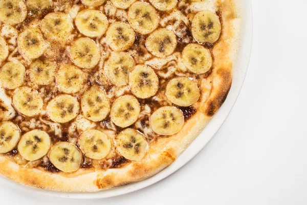Pizza doce com banana — Fotografia de Stock