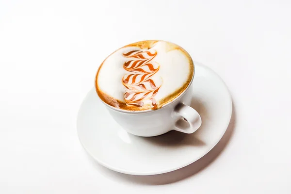 Hot cappuccino in cup — Stock Photo, Image