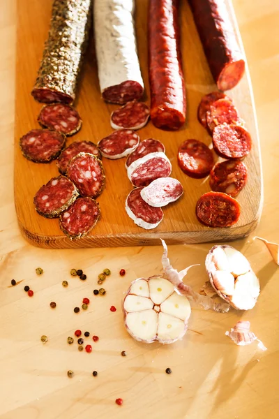 Salsicce spagnole con spezie — Foto Stock