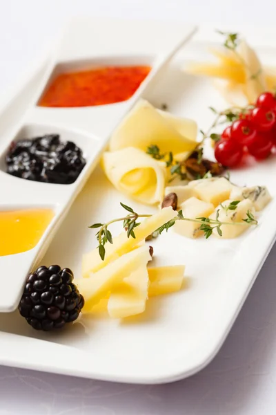 Assorted cheese plate — Stock Photo, Image