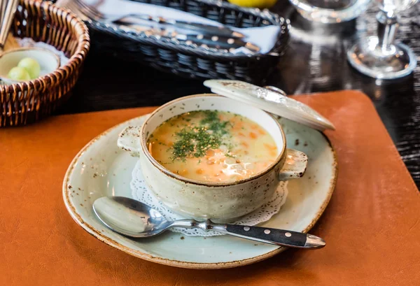 Вкусный горячий суп — стоковое фото