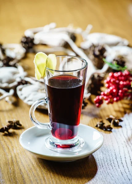 Glass of winter drink — Stock Photo, Image
