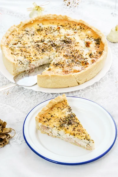 Französischer Quiche-Kuchen — Stockfoto