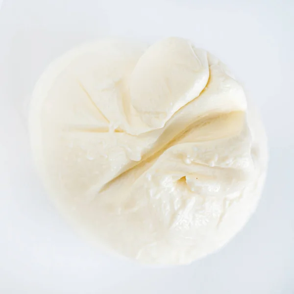 Домашний Сыр Буррата Тарелке — стоковое фото