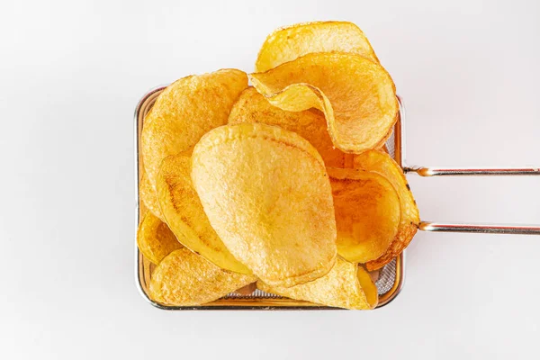 Potato Chips Basket — Stock Photo, Image